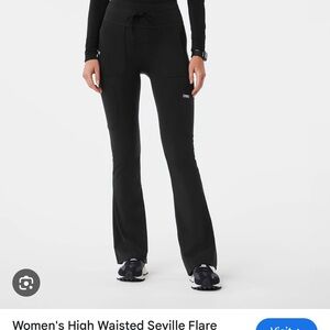 Figs Black Boot Cut Flare Pants